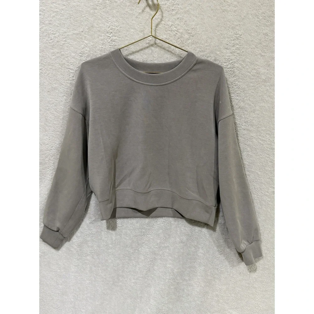 Luluemon Softstreme Perfectly Oversized‎ Cropped Crew Size 4 Riverstone *Flaw